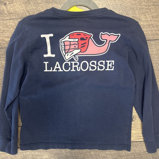 NAVY L/S LACROSSE T