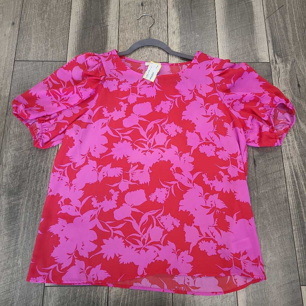 PINK/RED FLORAL BLOUSE