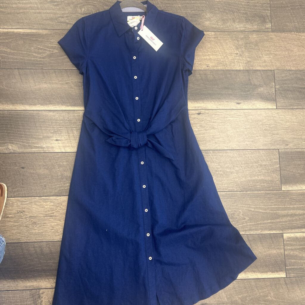 NAVY LINEN SHIRT DRESS-NWT