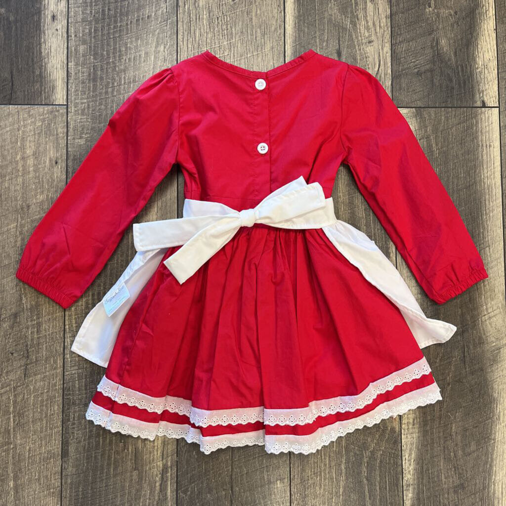 RED DRESS WITH APRON- NEW