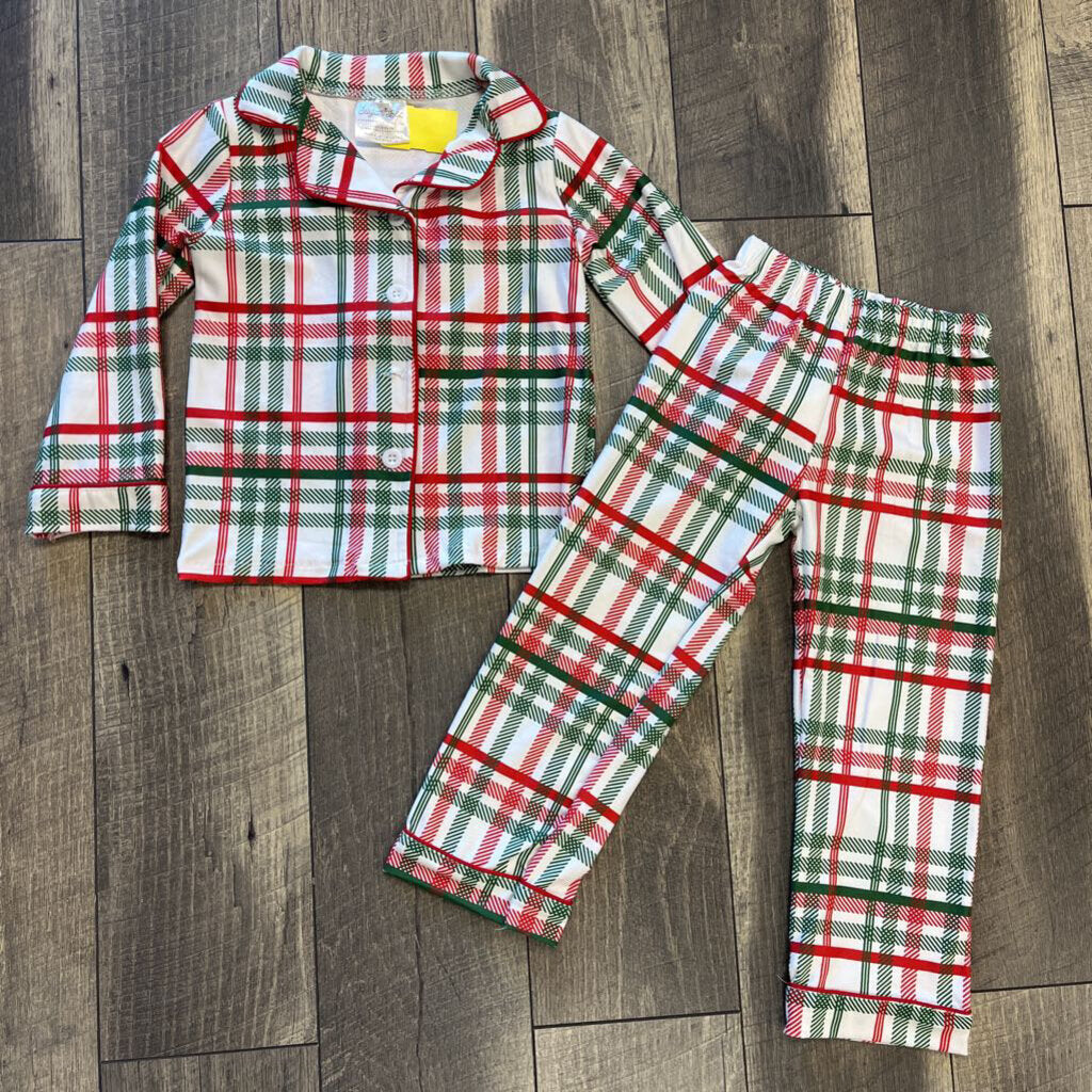 PLAID BUTTON UP PJ 2P- NEW