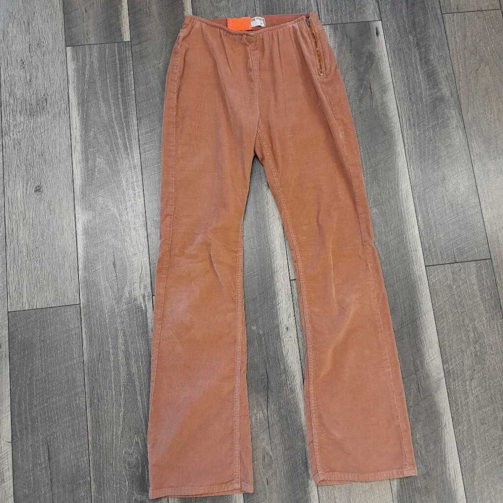 RUST CORDUROY FLARE PANT