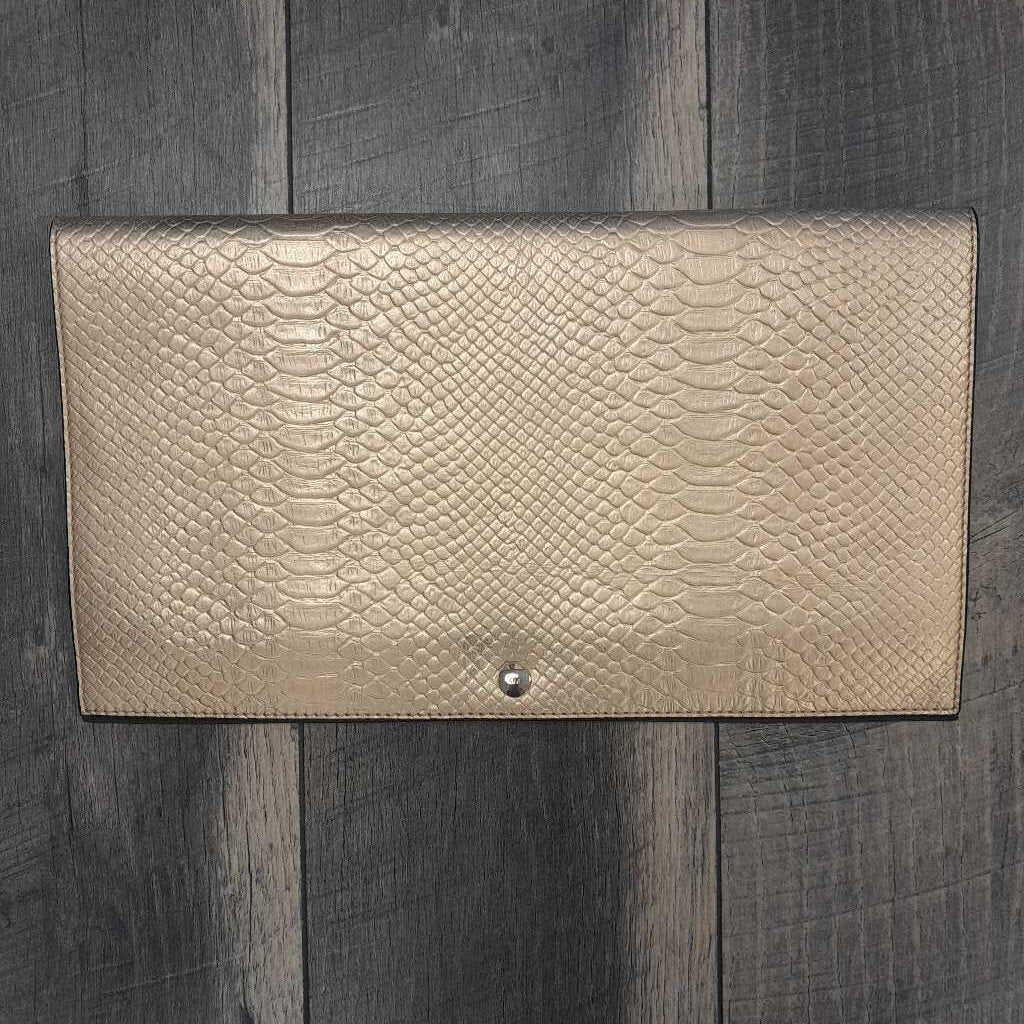 GOLD SNAKE PRINT ENVELOP CLUTCH