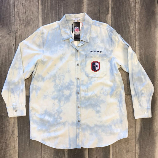 BLEACHED PATRIOTS BUTTON DOWN-NWT