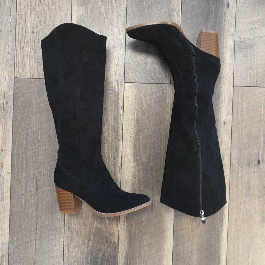 BLK SUEDE HIGHT BOOTS