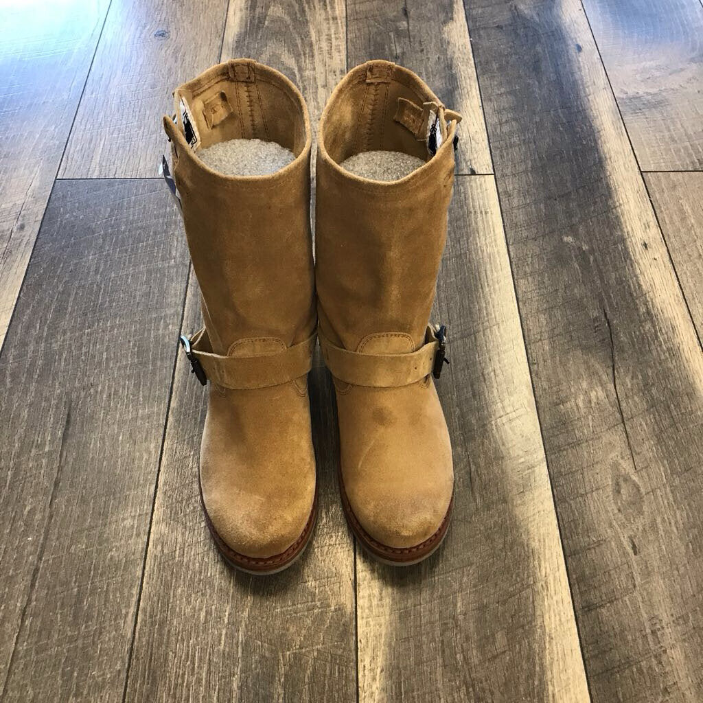 CAMEL SUEDE BOOTS- AS IS