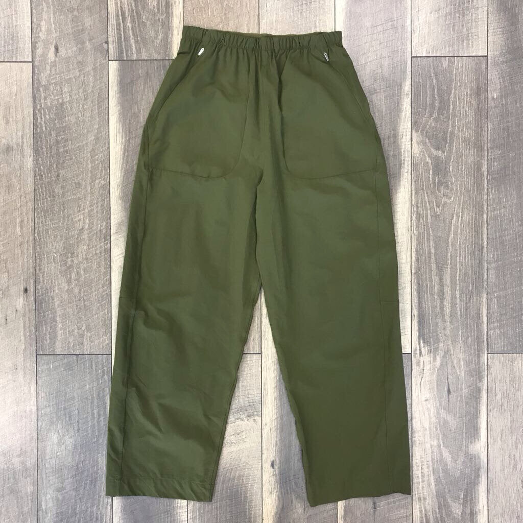 GREEN SWISHY PANT