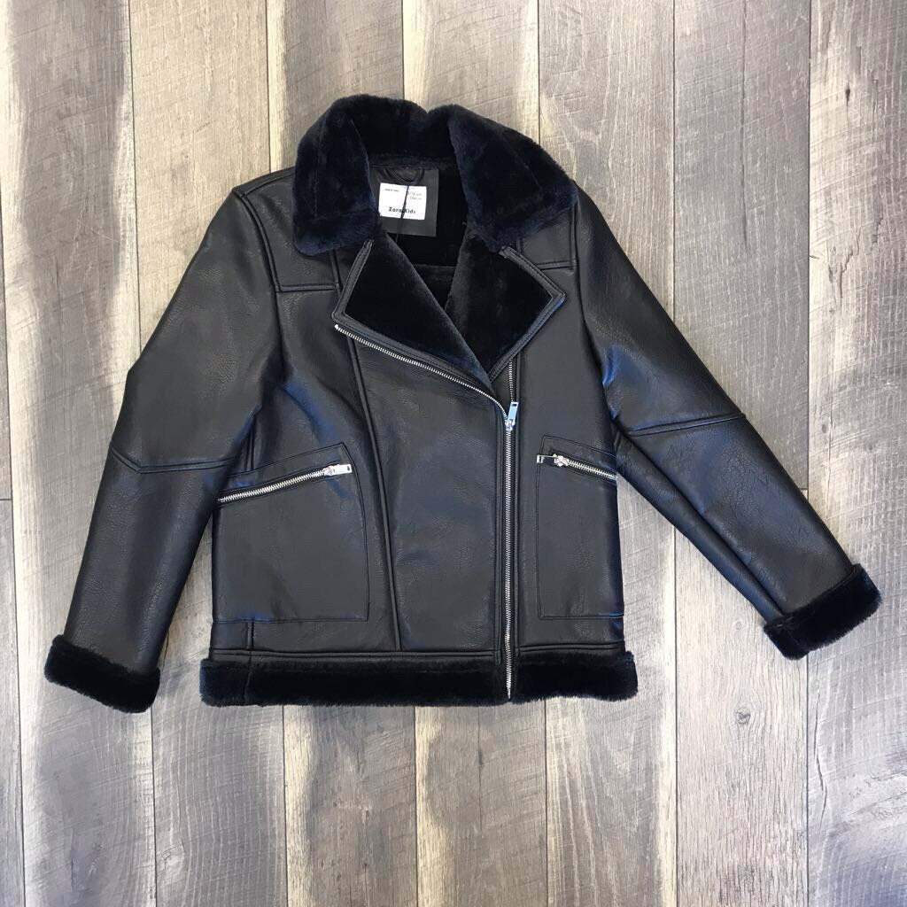 BLK LINED BIKER JACKET- NEW