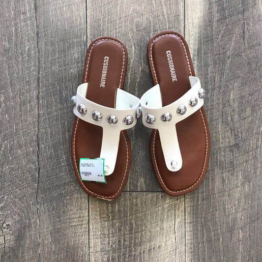 WHITE STUDDED SANDALS