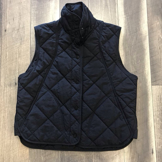 BLK QUILTED VEST