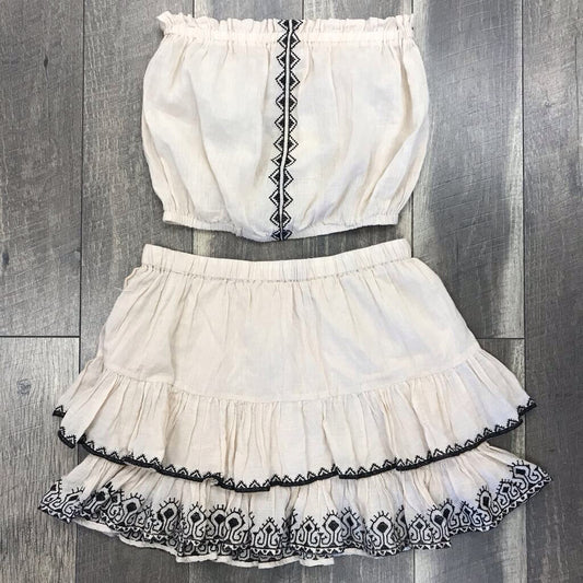 NATURAL RUFFLE STRAPLESS- 2P- NWT