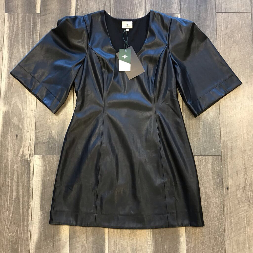 BLK LEATHER DRESS-NWT