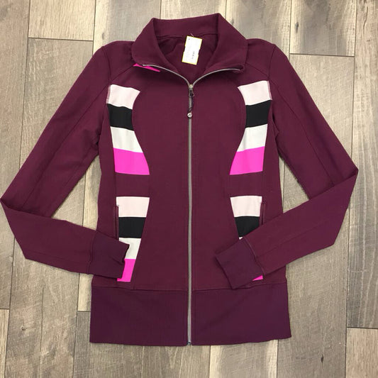 BURGANDY FULL ZIP ACTIVE TOP-AS IS