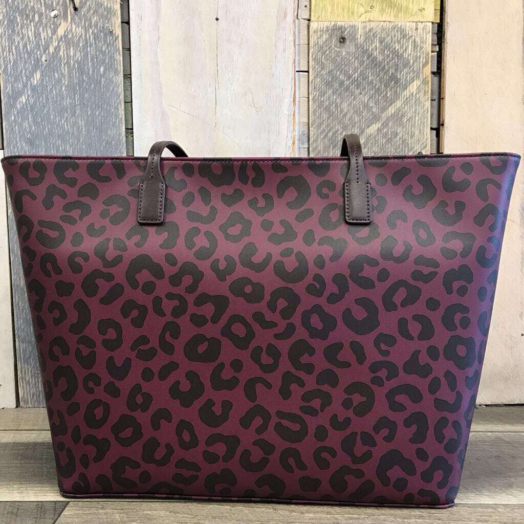 PURPLE/BLACK CHEETAH PRINT TOTE-NWT
