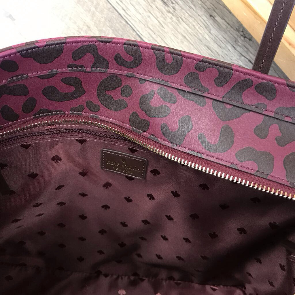 PURPLE/BLACK CHEETAH PRINT TOTE-NWT
