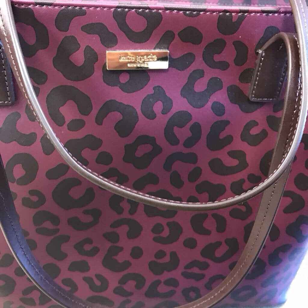 PURPLE/BLACK CHEETAH PRINT TOTE-NWT