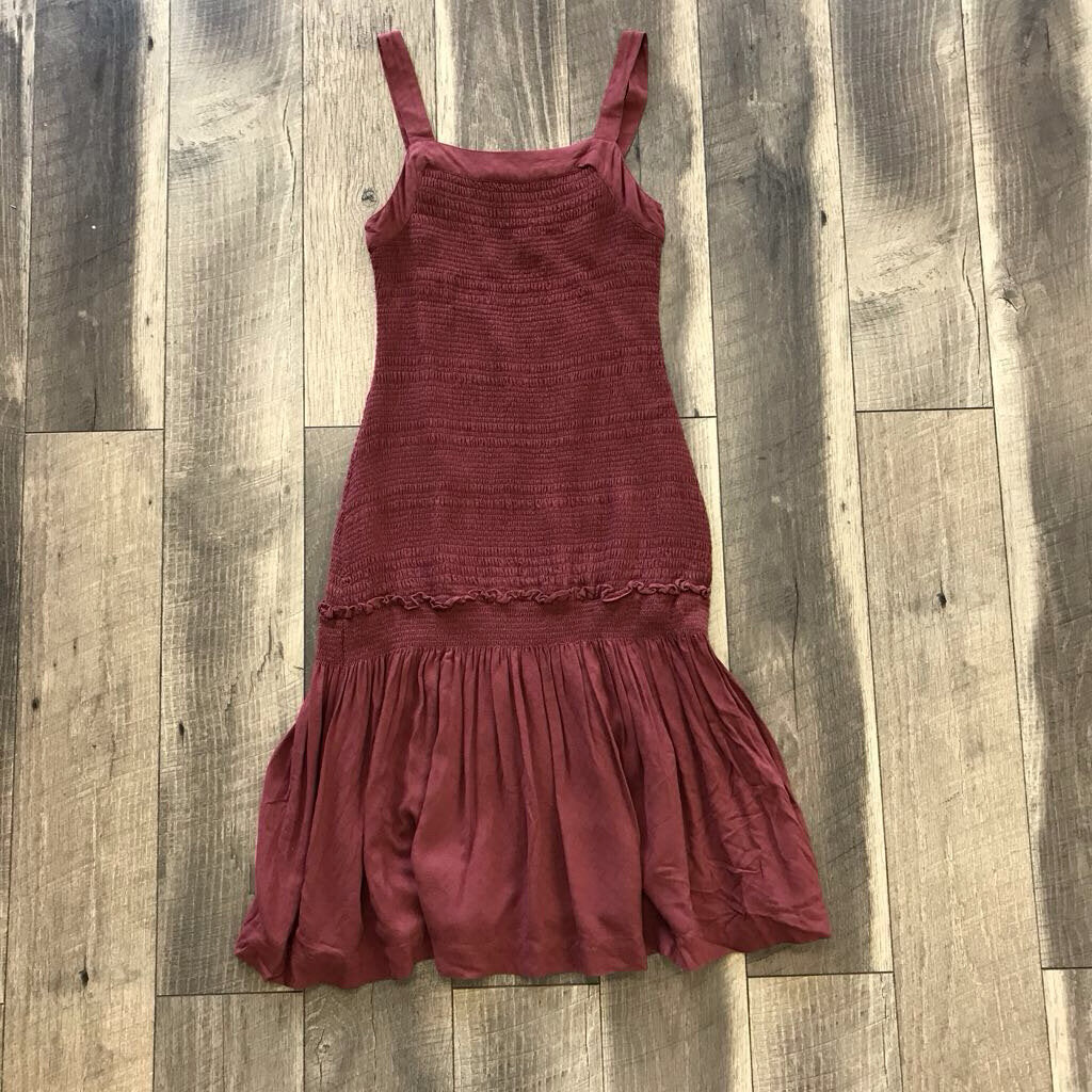 RUST DROP WAIST DRESS