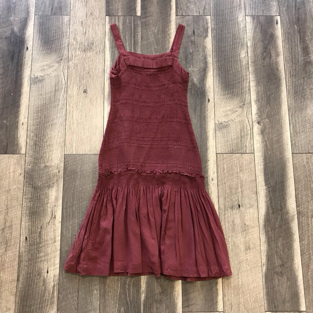 RUST DROP WAIST DRESS