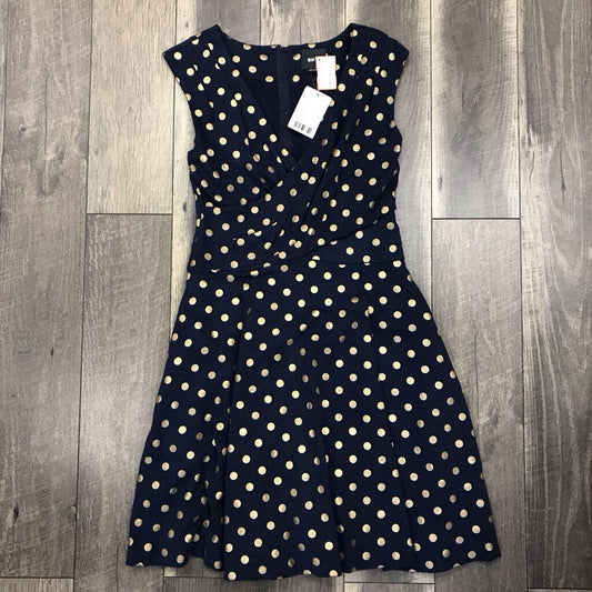 NAVY GOLD POLKA DOT DRESS-NWT