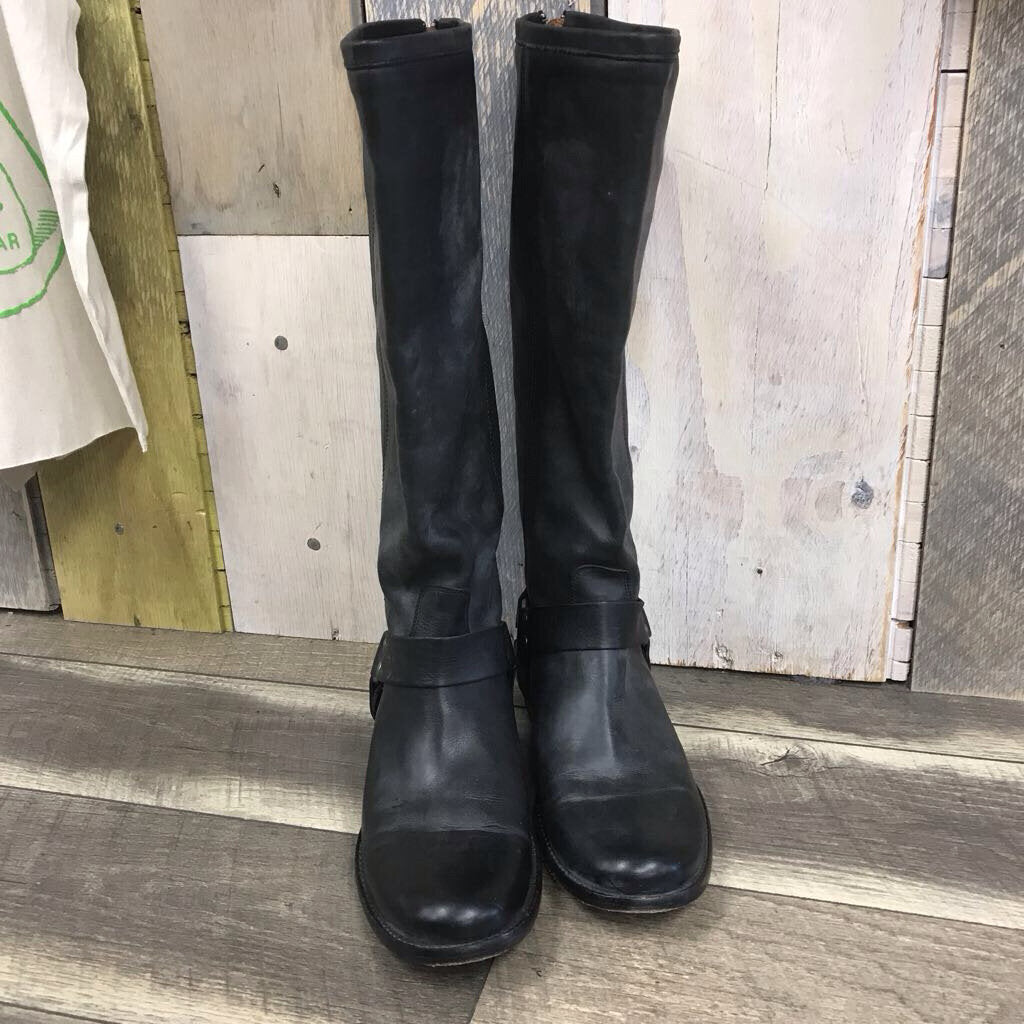 BLK LEATHER RIDING BOOT