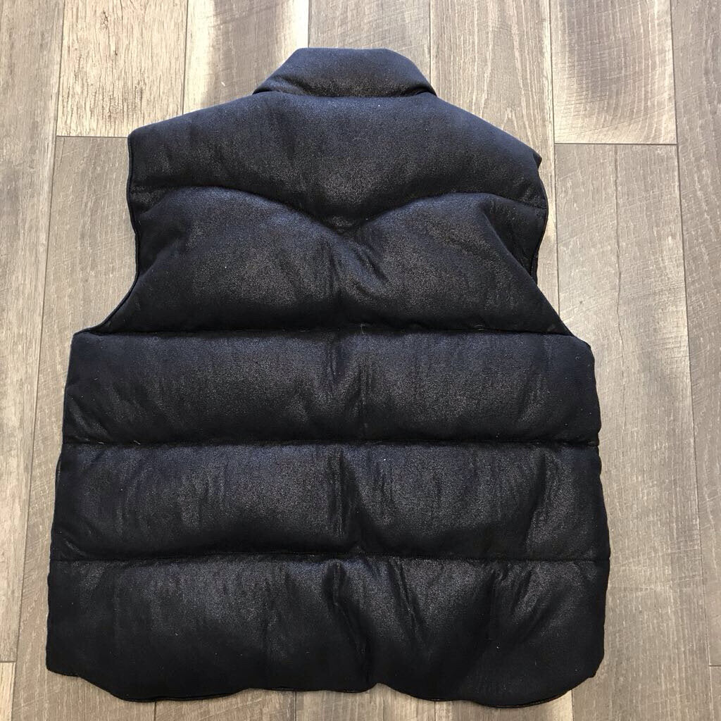 BLK FAUX SUEDE PUFFER VEST