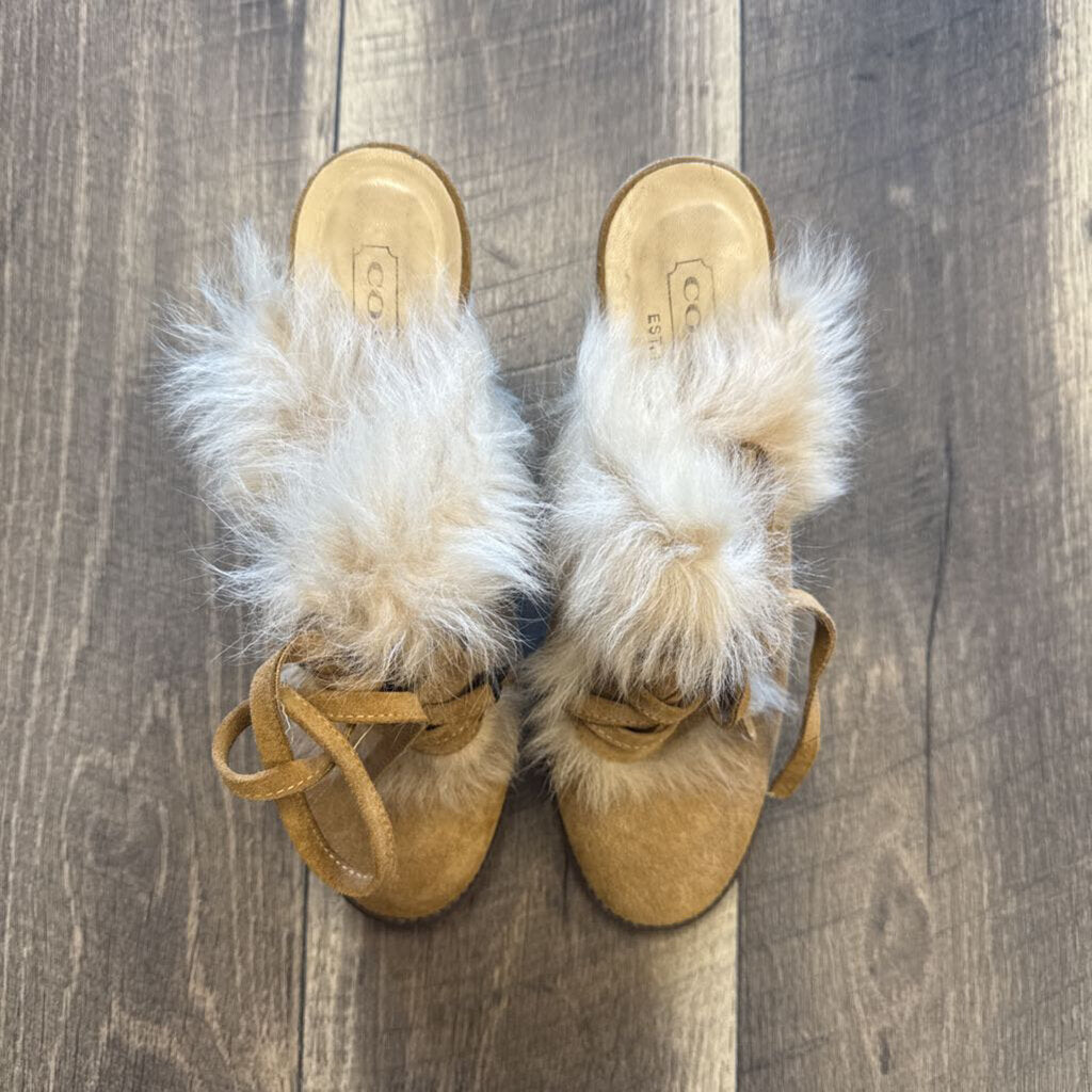 FUR TRIM SUEDE HEELS
