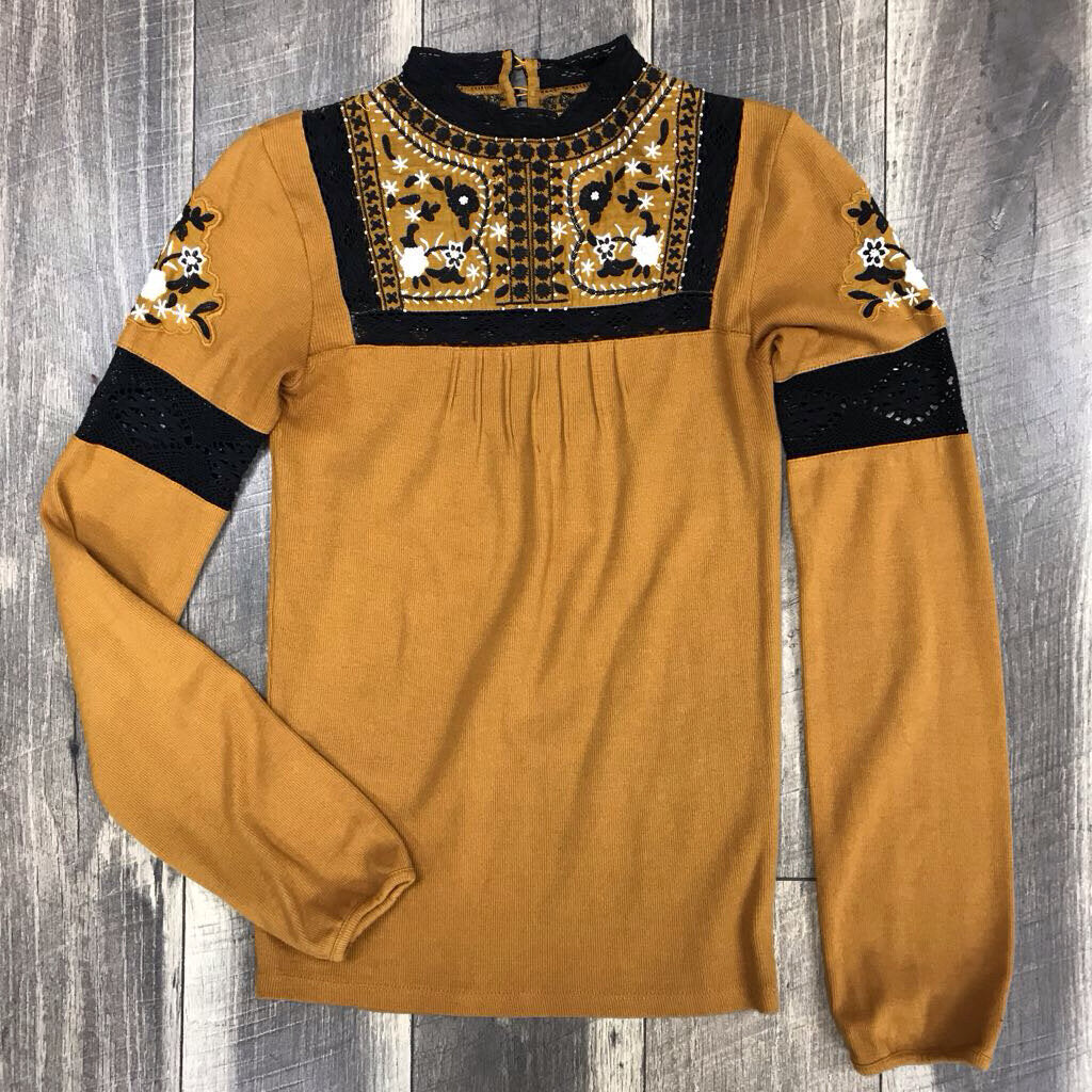MUSTARD LS EMBROD BIB
