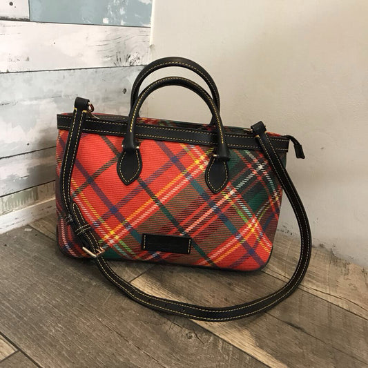 RED TARTAN PLAID TOTE CROSSBODY