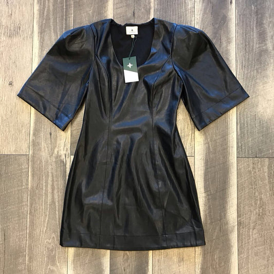 BLK LEATHER SS DRESS-NWT