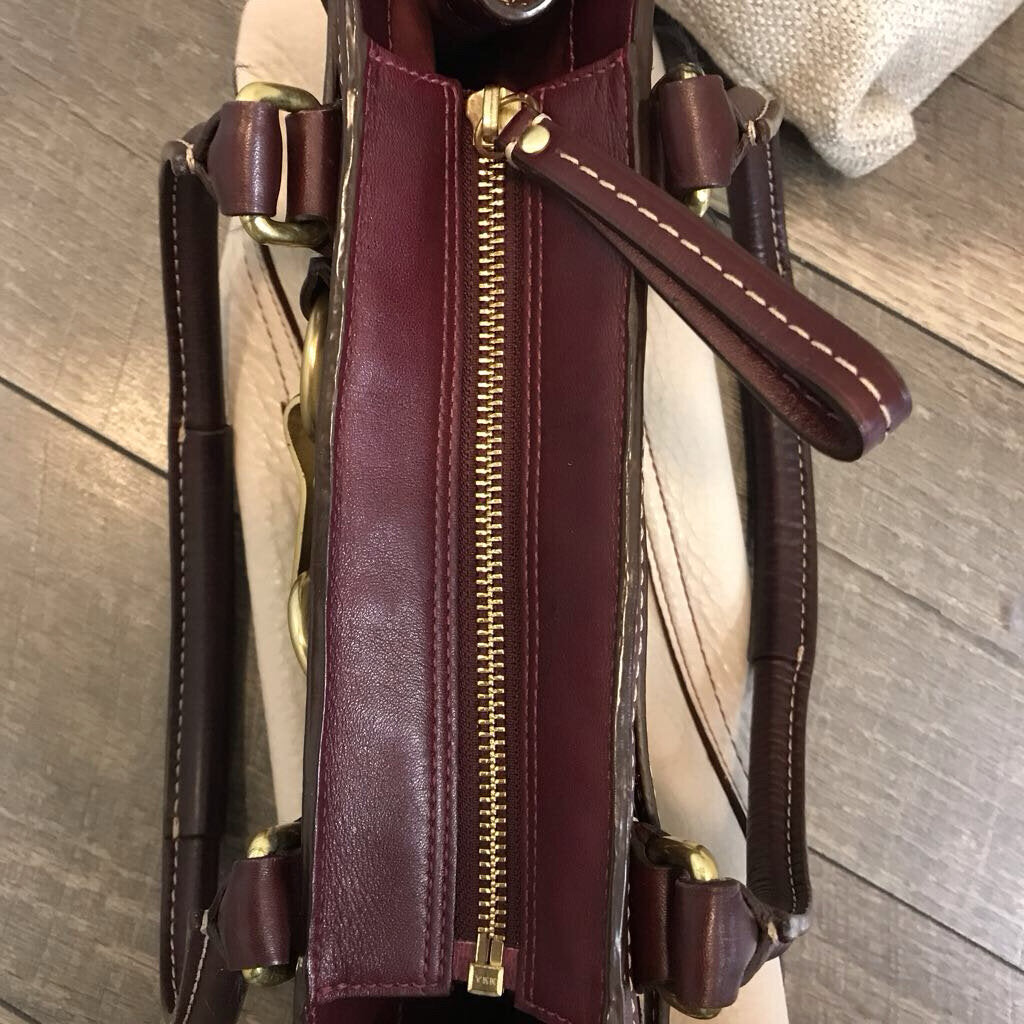 CREAM PEBBLED HAMPTONS PURSE