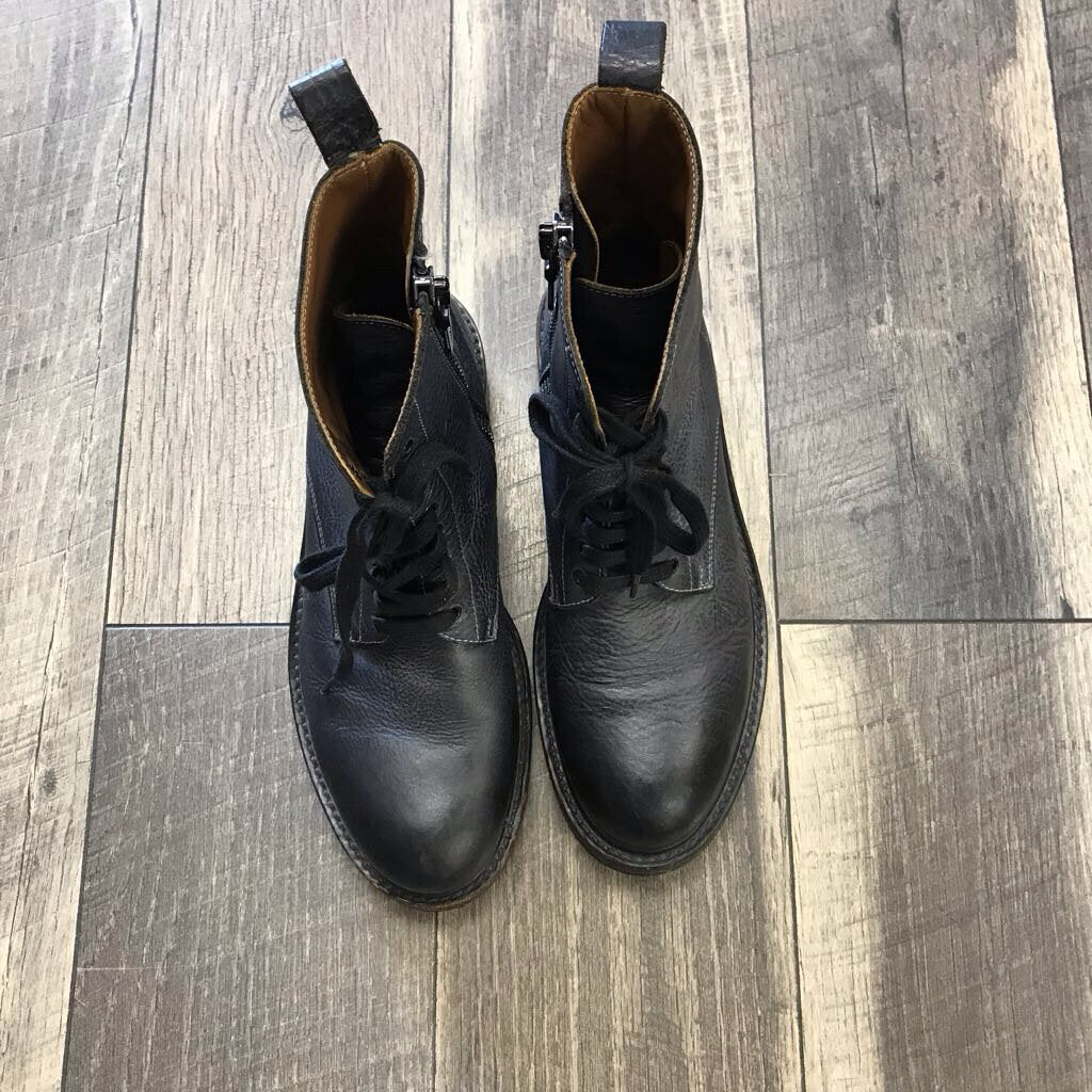 BLK LEATHER COMBAT BOOT