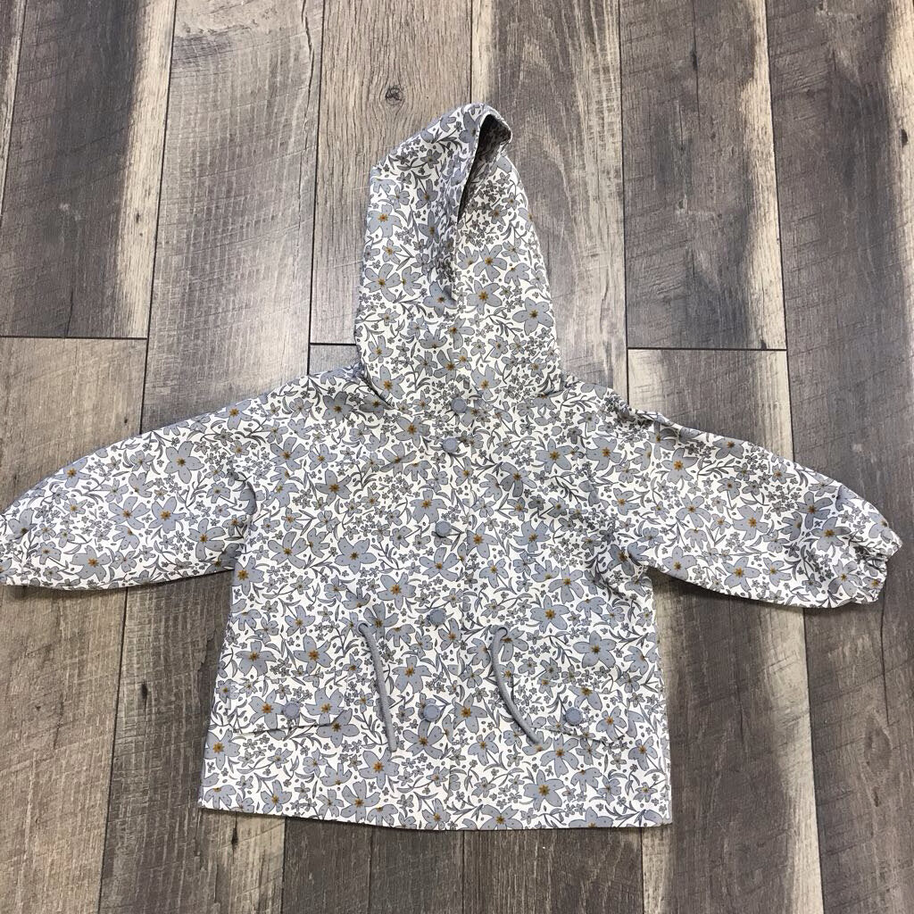 FLORAL GREY RAIN JACKET