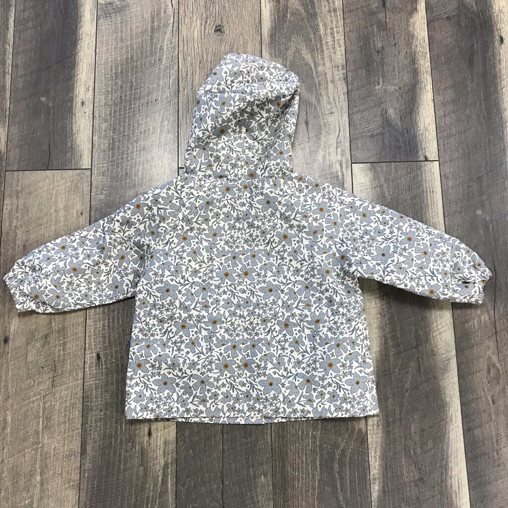 FLORAL GREY RAIN JACKET