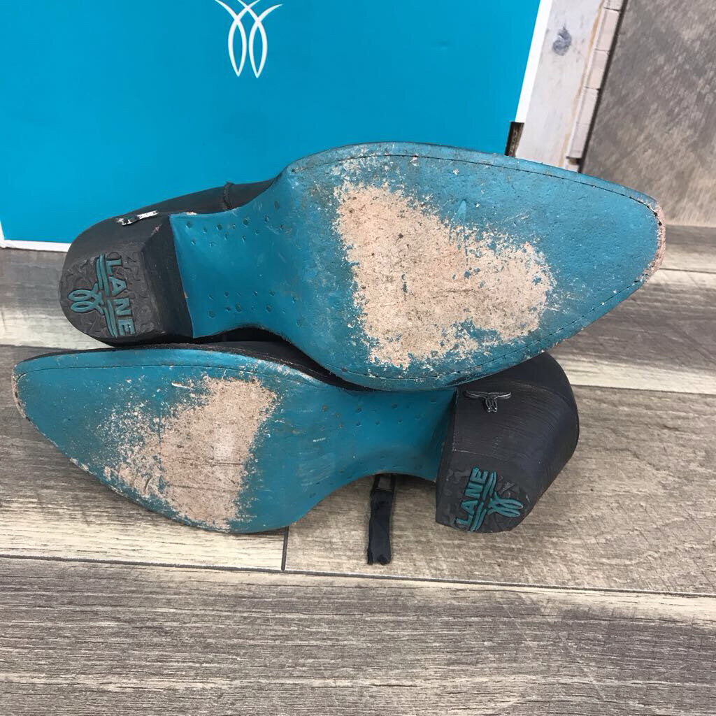 BLK LEATHER COWBOY BOOT