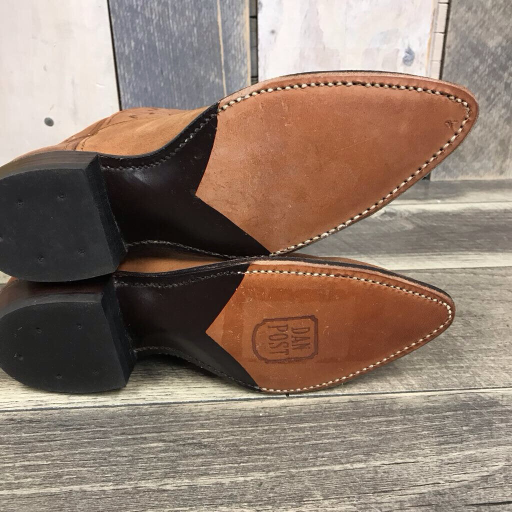 BLK LEATHER COWBOY BOOT