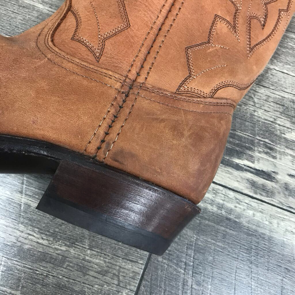 BLK LEATHER COWBOY BOOT