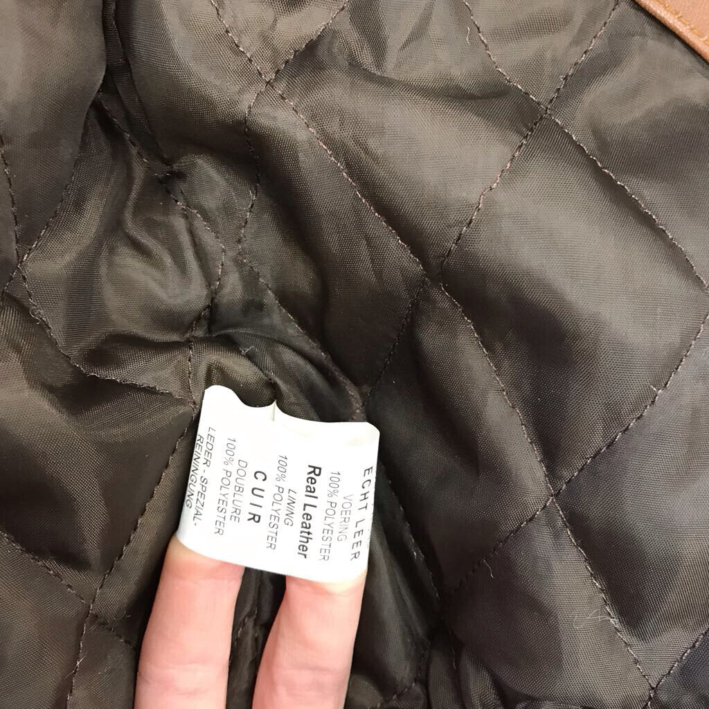 BROWN HOODED LEATHER JACKET