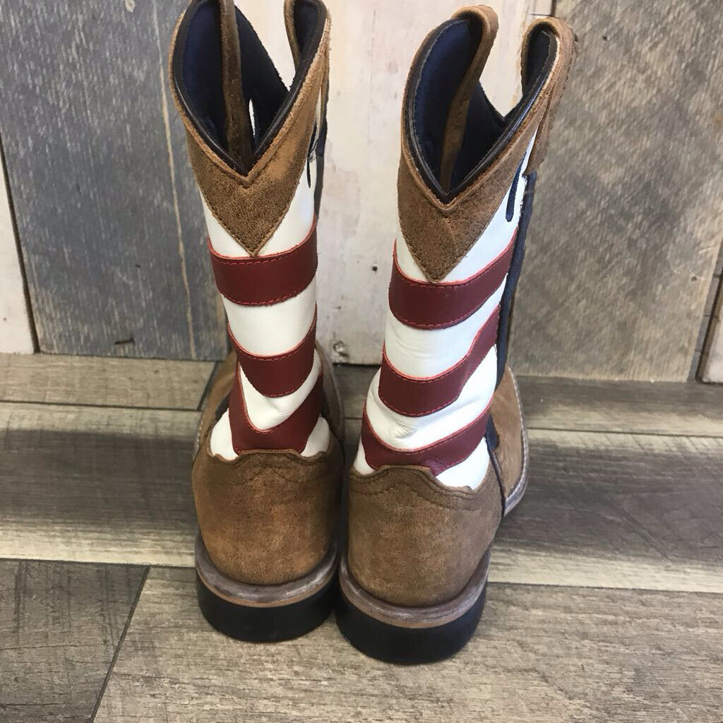 FLAG SQUARE TOE COWBOY BOOTS