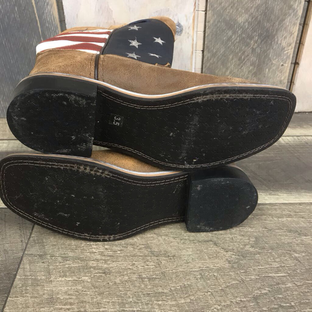 FLAG SQUARE TOE COWBOY BOOTS