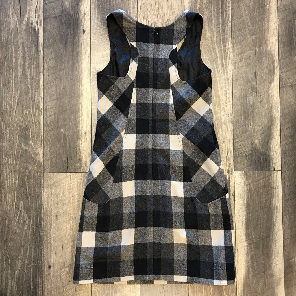 BLK PLAID APRON DRESS