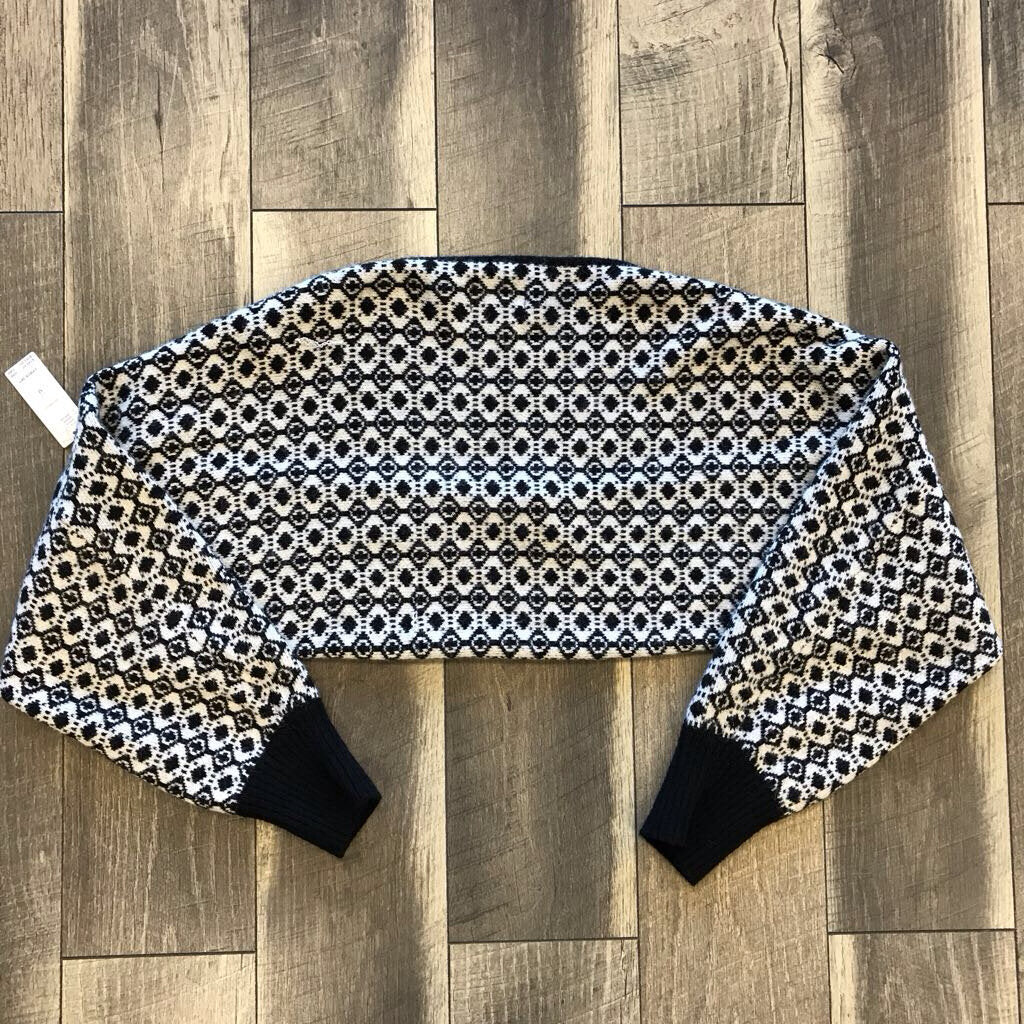 BLK/WHITE 2PC WRAP KNIT SET-NWT