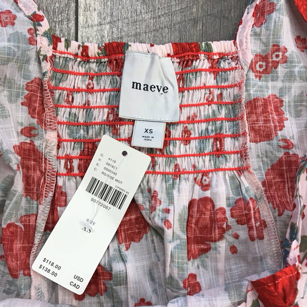 RED ROSE LINEN TANK-NWT