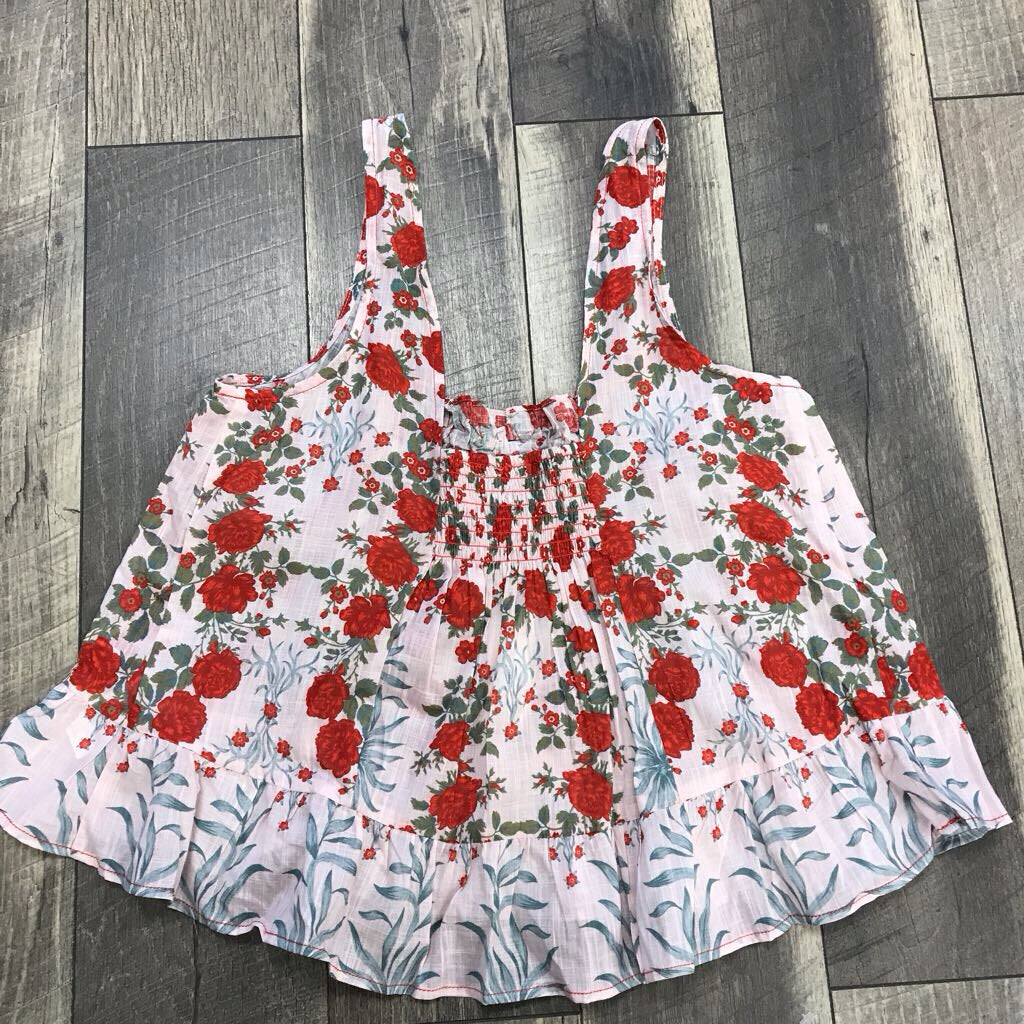 RED ROSE LINEN TANK-NWT
