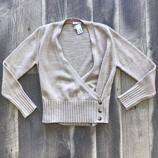 TAN CROSSOVER CARDIGAN