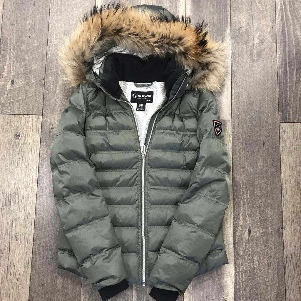 GREEN FIONA SKI JACKET AUTH RACOON FUR