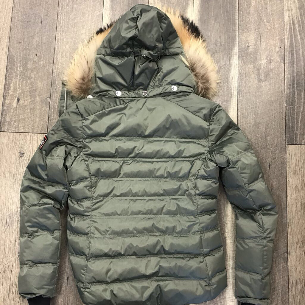 GREEN FIONA SKI JACKET AUTH RACOON FUR