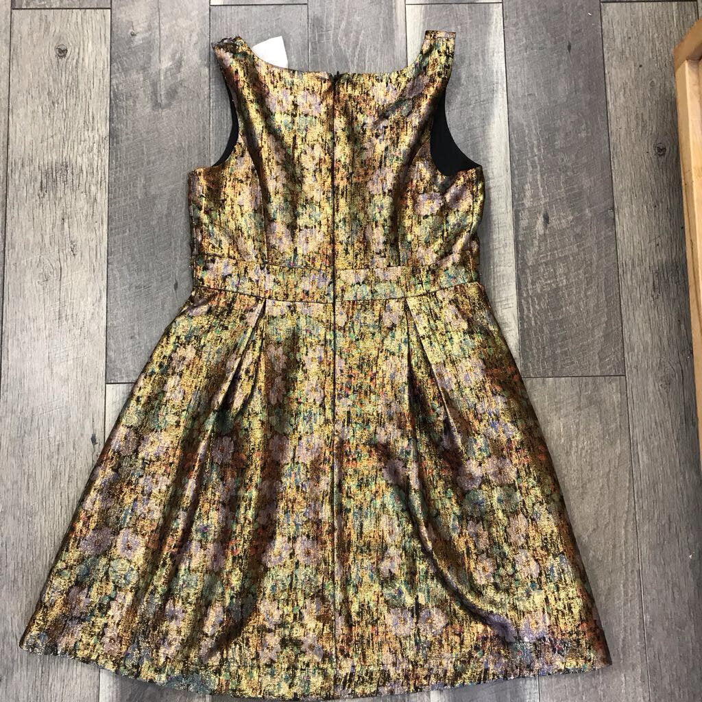 GOLD FIT & FLARE ERINA DRESS- NWT