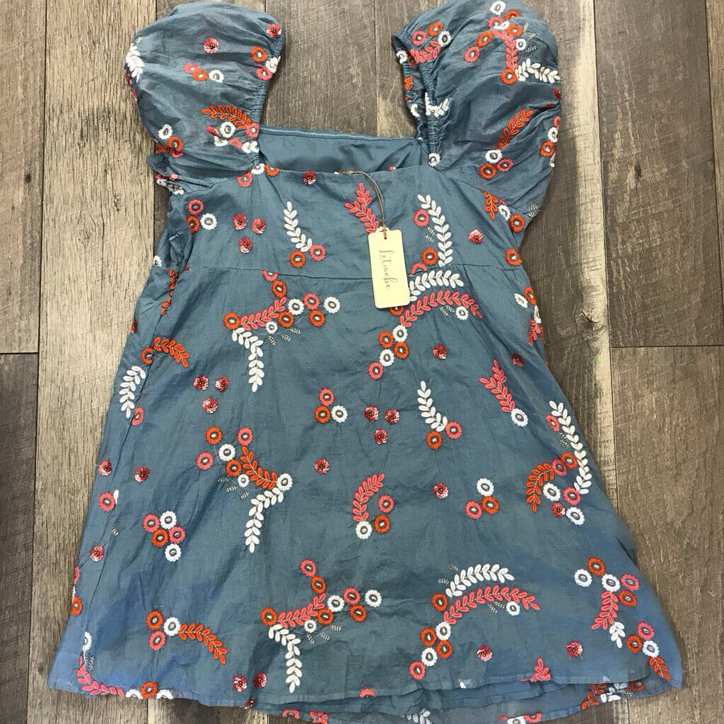 BLUE FLORAL MINI DRESS- NWT