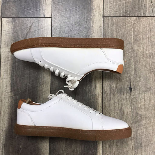 WHITE LEATHER UDAMO TRAINERS-NWT