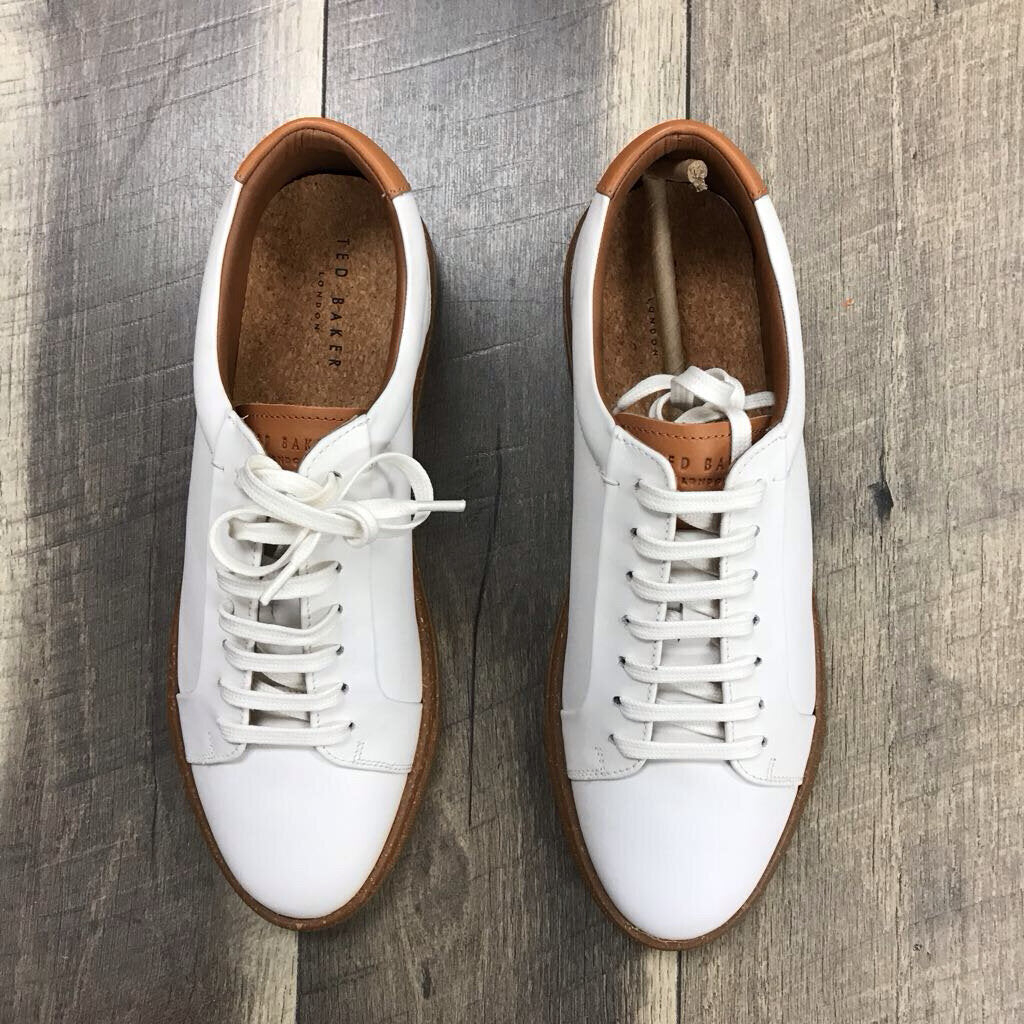 WHITE LEATHER UDAMO TRAINERS-NWT